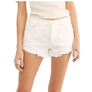Free People We The Free Loving Good Vibrations Cutoffs Shorts White Sz 29 8